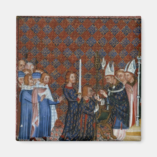 Tiberius B Viii f.58 Koronation av Kung Charles Magnet (Framsidan)