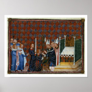 Tiberius B Viii f.58 Koronation av Kung Charles Poster