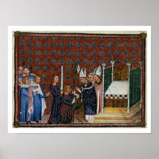 Tiberius B Viii f.58 Koronation av Kung Charles Poster (Framsidan)