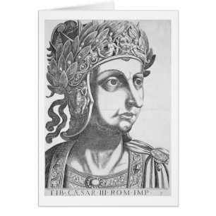 Tiberius Caesar (42 BC-37 ANNONSEN), 1596 (gravyr) Hälsningskort