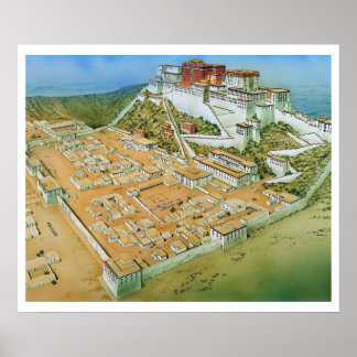 " Tibet: 17. Jh/Today Lhasa - POTALA-PALAST ... Poster