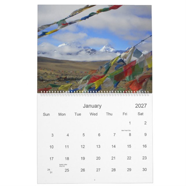 Tibet 2009 kalender (Jan 2027)