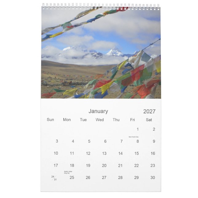 Tibet 2011 kalender (Jan 2027)