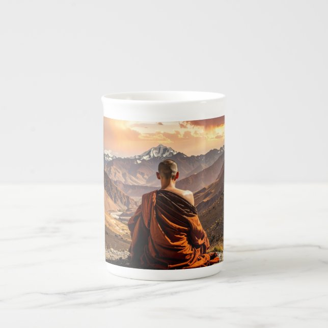 TIbet - Buddhism - Meditation Benporslin Mugg (Framsidan)
