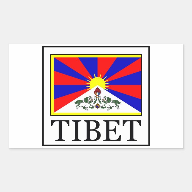 Tibet-dekal Rektangulärt Klistermärke (Framsida)