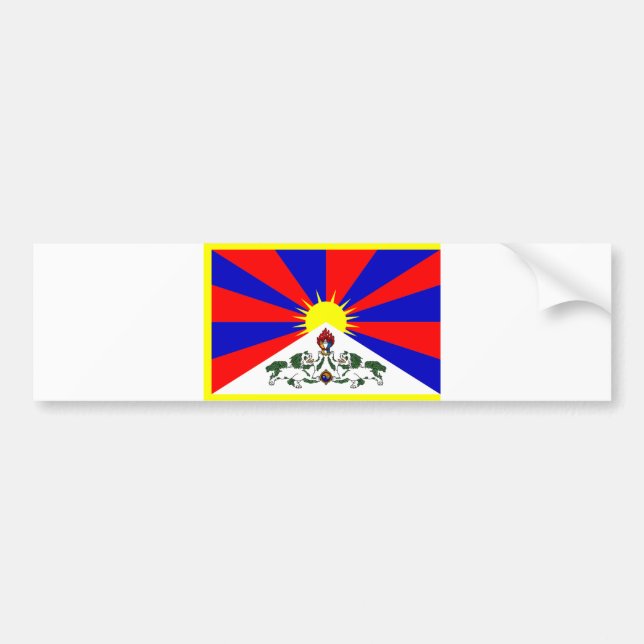 Tibet flagga bildekal (Framsidan)