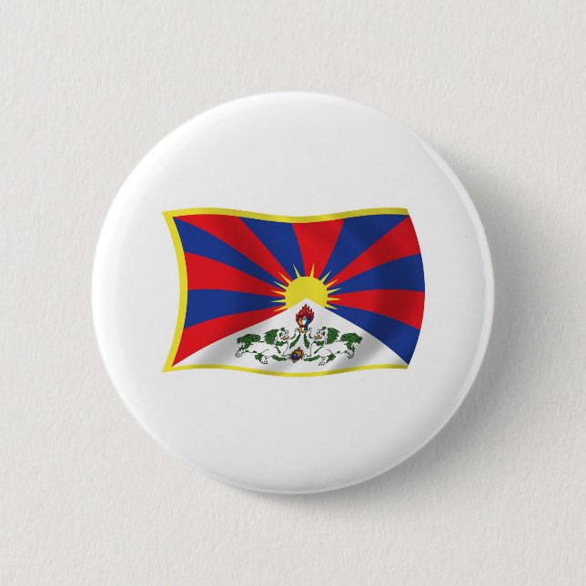 Tibet Flagga Button Knapp (Framsida)