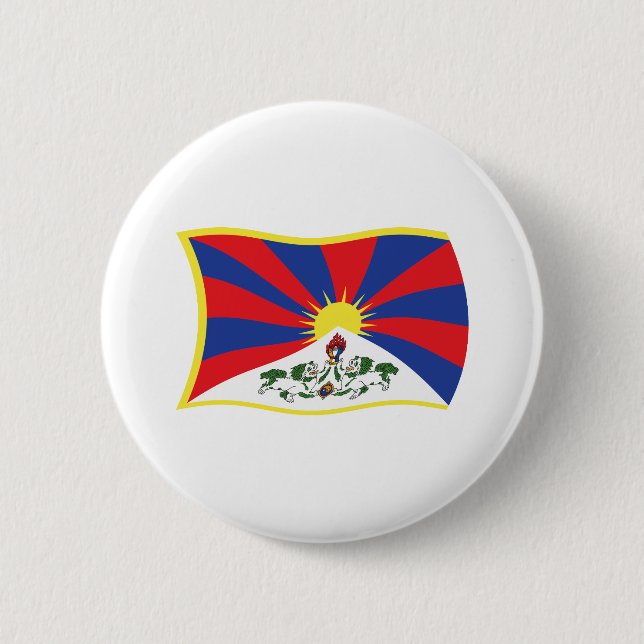 Tibet Flagga Button Knapp (Framsida)