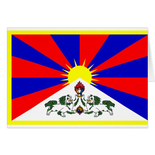 Tibet flagga hälsningskort (Framsidan Horizontal)