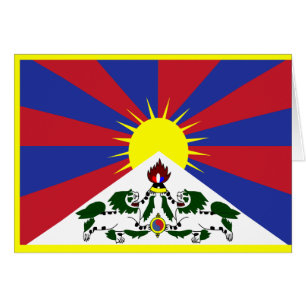 Tibet flagga hälsningskort
