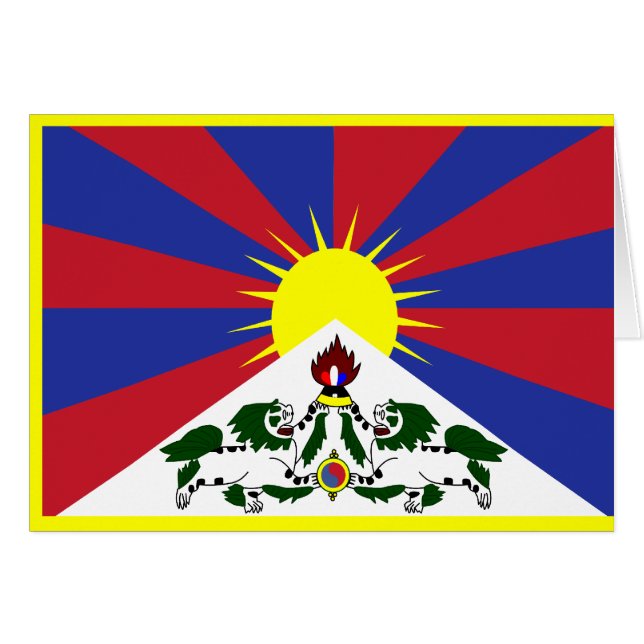 Tibet flagga hälsningskort (Framsidan Horizontal)