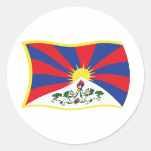 Tibet Flagga Klistermärke