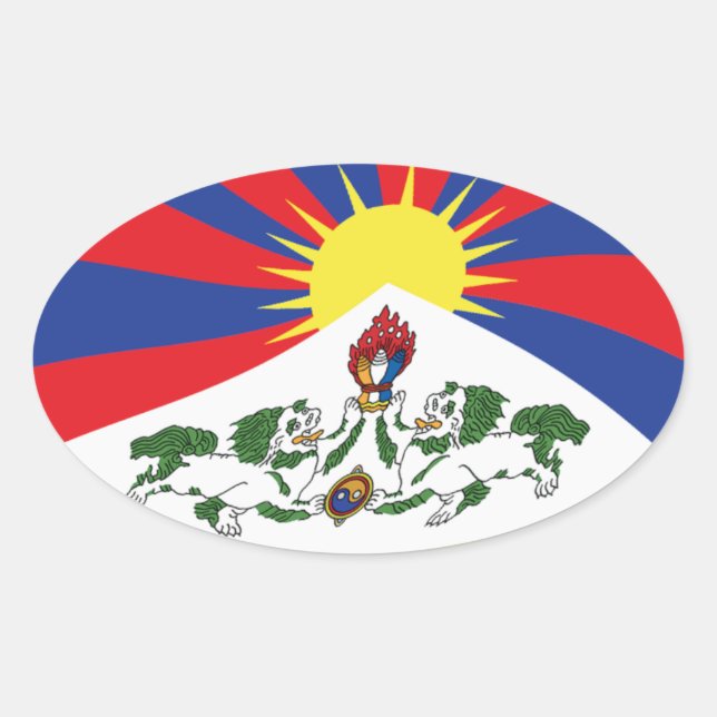 Tibet Flagga Klistermärke (Framsida)