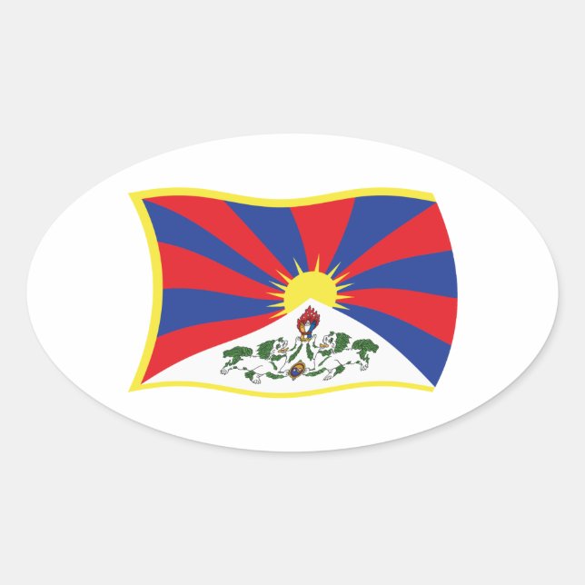Tibet Flagga Klistermärke (Framsida)