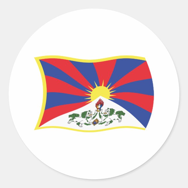 Tibet Flagga Klistermärke (Framsida)