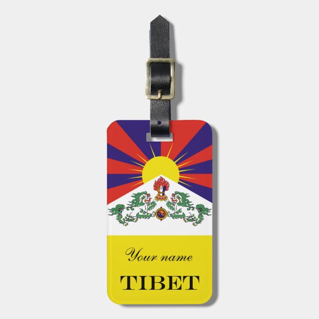 Tibet flagga - Lejona Flagga Snö Bagagebricka (Vertikal Framsida)