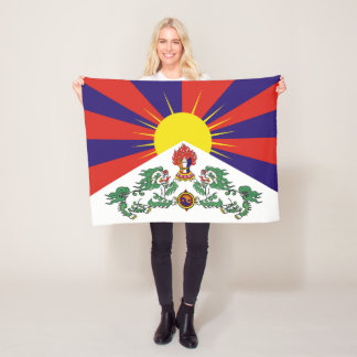 Tibet flagga - Lejona Flagga Snö Fleecefilt
