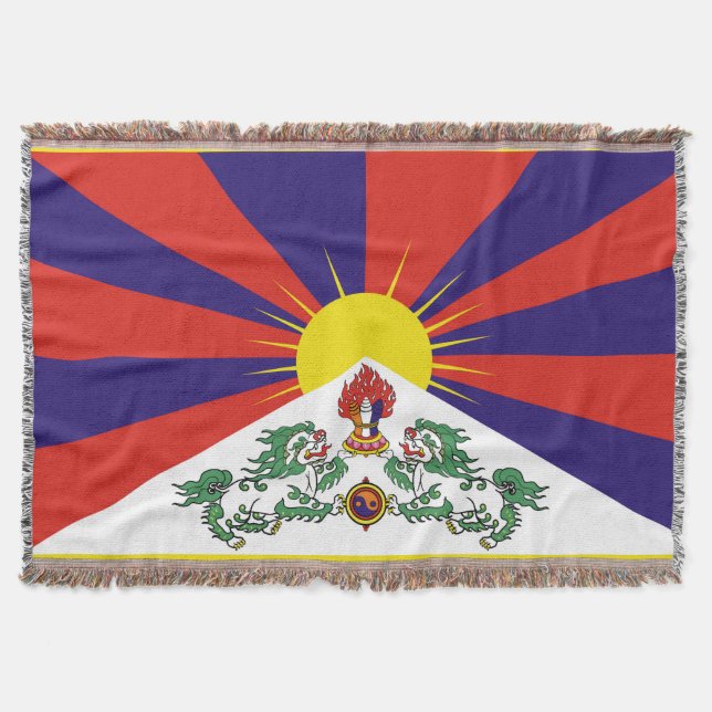 Tibet flagga - Lejona Flagga Snö Mysfilt (Framsidan)