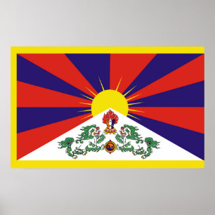 Tibet flagga - Lejona Flagga Snö Poster