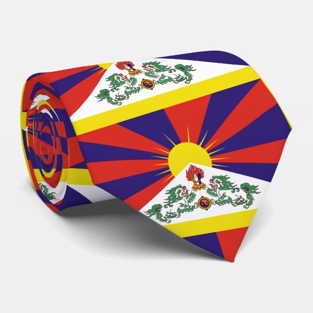 Tibet flagga - Lejona Flagga Snö Slips (Rullad)