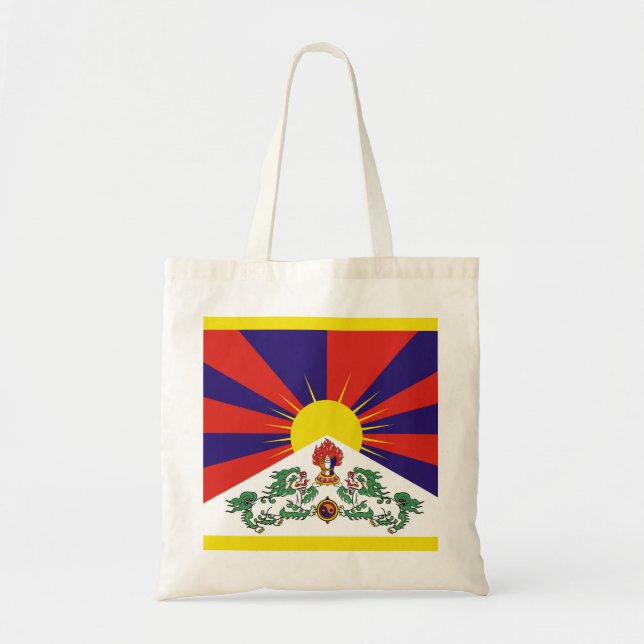 Tibet flagga - Lejona Flagga Snö Tygkasse (Framsidan)