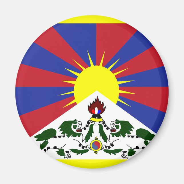 Tibet Flagga Magnet (Framsidan)