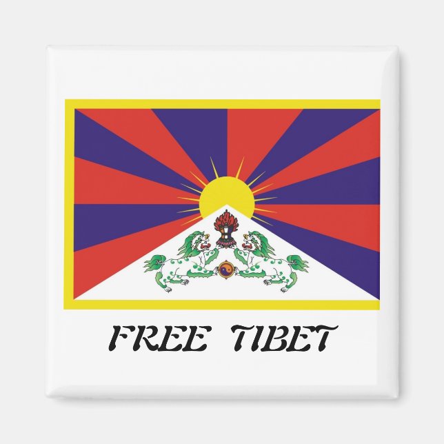 Tibet Flagga Magnet (Framsidan)