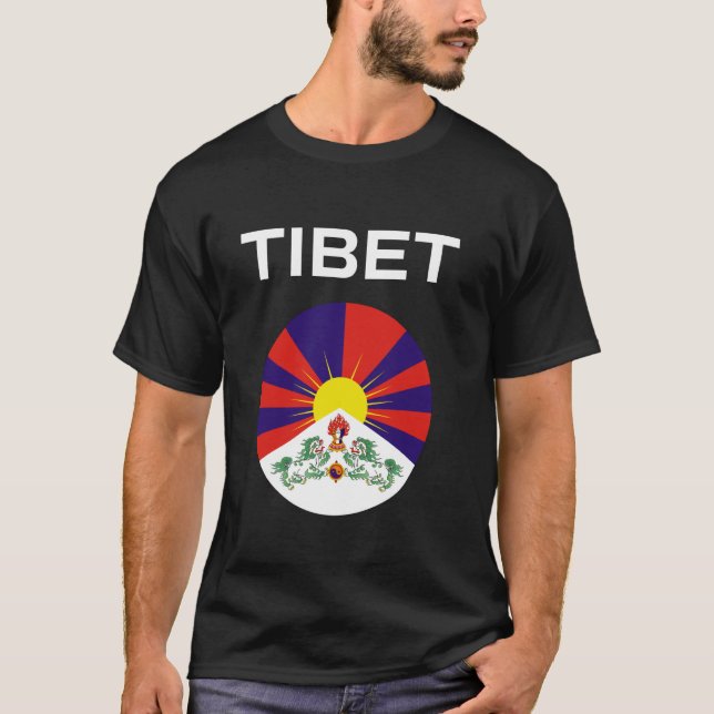 Tibet Flagga Modern T Shirt (Framsida)