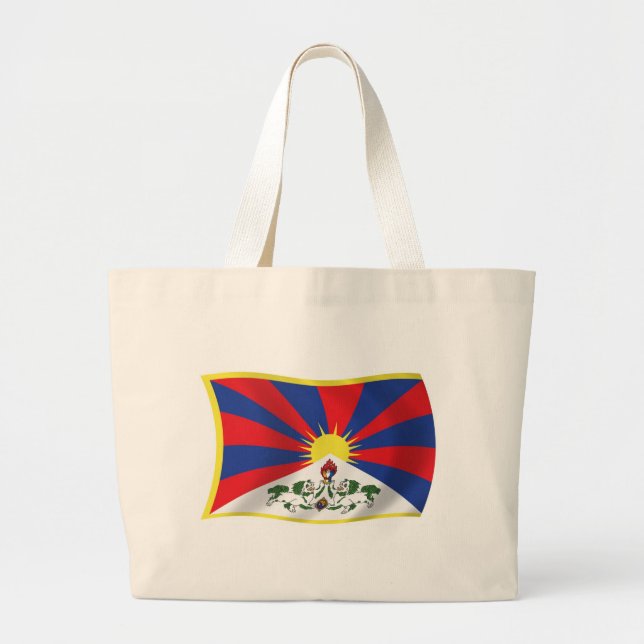 Tibet Flagga Shoppingväska Jumbo Tygkasse (Framsidan)