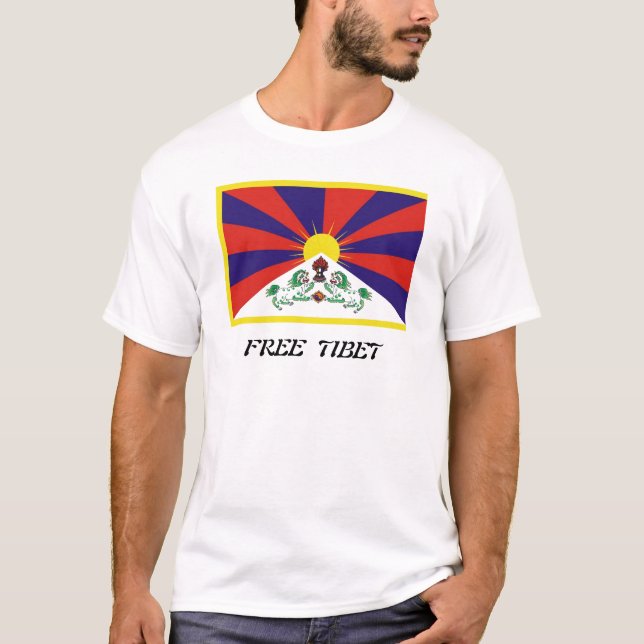 Tibet flagga t shirt (Framsida)