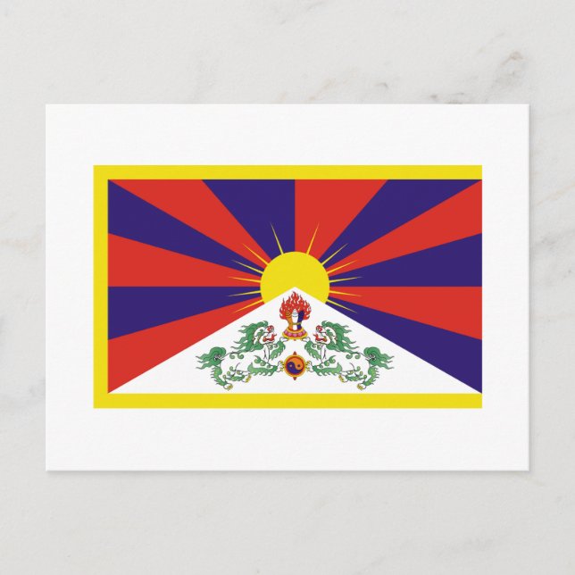 Tibet Flagga Vykort (Framsida)