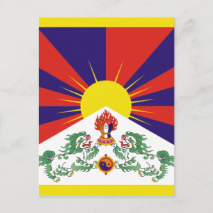 tibet flagga vykort