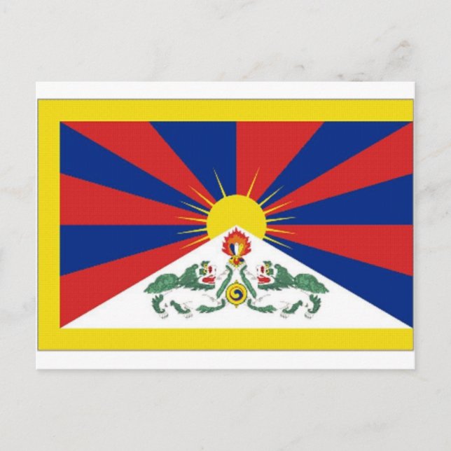Tibet Flagga Vykort (Framsida)