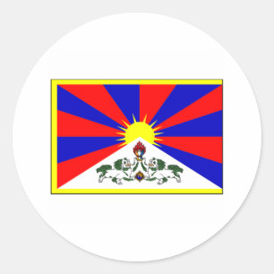 Tibet FLAGGAinternationell Runt Klistermärke