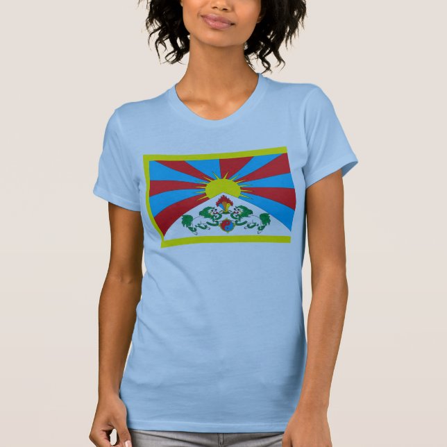 Tibet flaggaT-tröja T Shirt (Framsida)