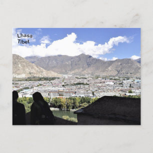 Tibet, flygvy över Lhasa, Chinan Vykort