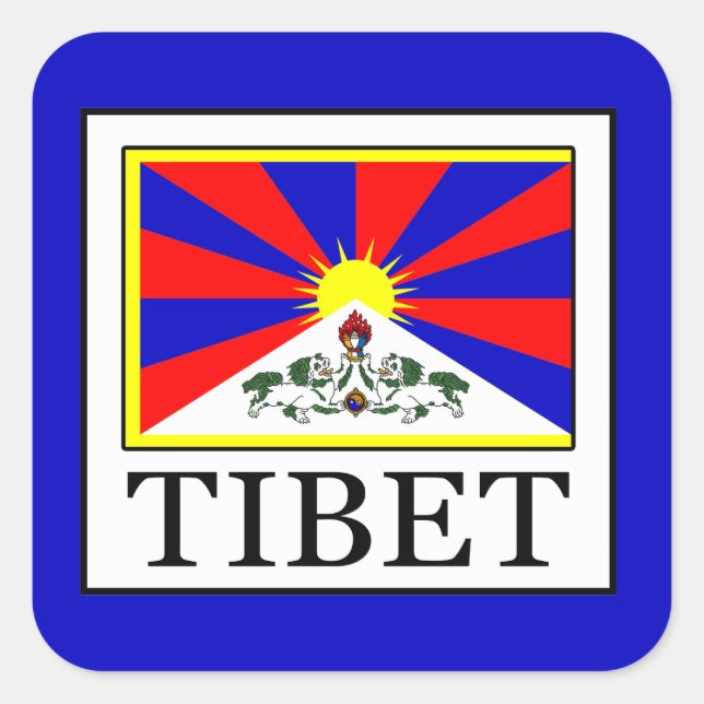 Tibet Fyrkantigt Klistermärke (Framsida)