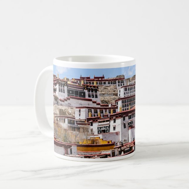 Tibet - Ganden Buddhist-klostret Kaffemugg (Framsida vänster)