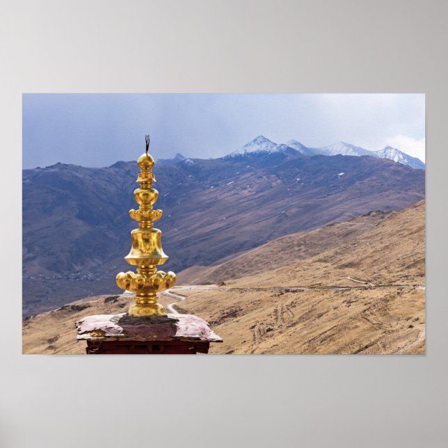 Tibet - Ganden Buddhist-klostret Poster (Framsidan)