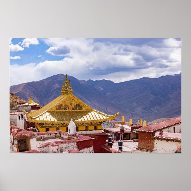 Tibet - Ganden Buddhist-klostret Poster (Framsidan)