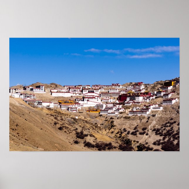 Tibet - Ganden Buddhist-klostret Poster (Framsidan)