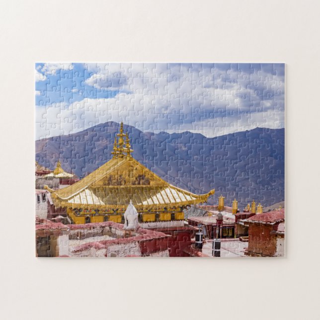 Tibet - Ganden Buddhist-klostret Pussel (Horisontell)