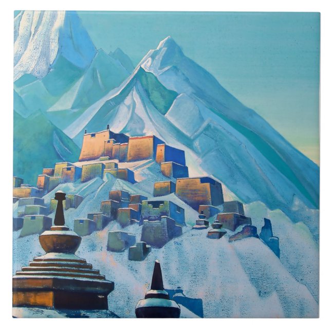 “Tibet Himalayas” by Nicholas Roerich Kakelplatta (Framsidan)