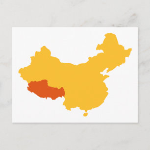 Tibet Kina karta Vykort
