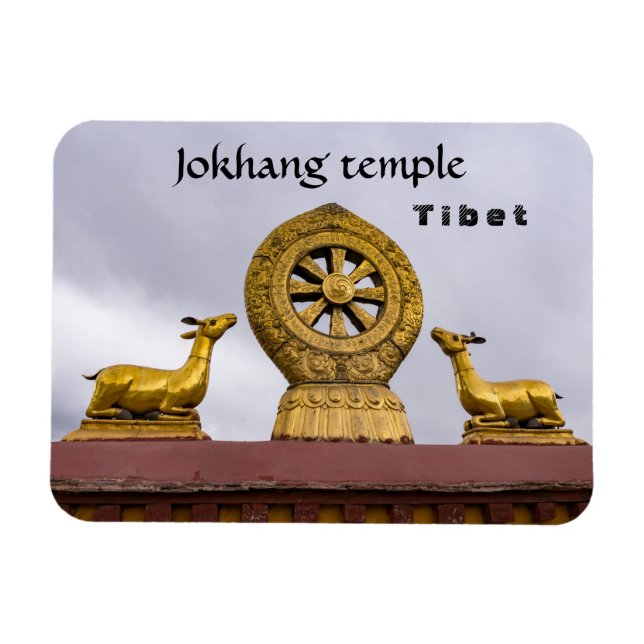 Tibet, Lhasa - Dharma-hjulet i Jokhang-tempel Magnet (Horisontell)
