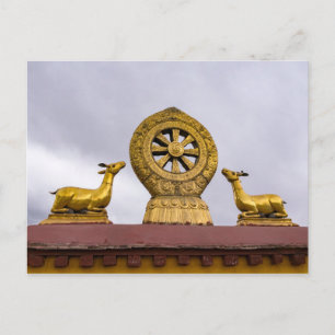 Tibet, Lhasa - Dharmahjulet i Jokhang-templet Vykort