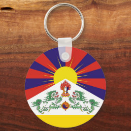 Tibet och Snö Lejon flagga - Himalayas Nyckelring