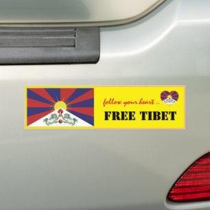 Tibet och Tibet, hjärtfrågor och tibetanska Flag Bildekal