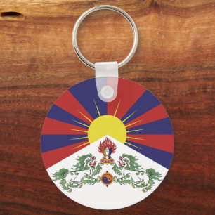 Tibet och Tibetansk Flagga mode, resa / Himalaya Nyckelring
