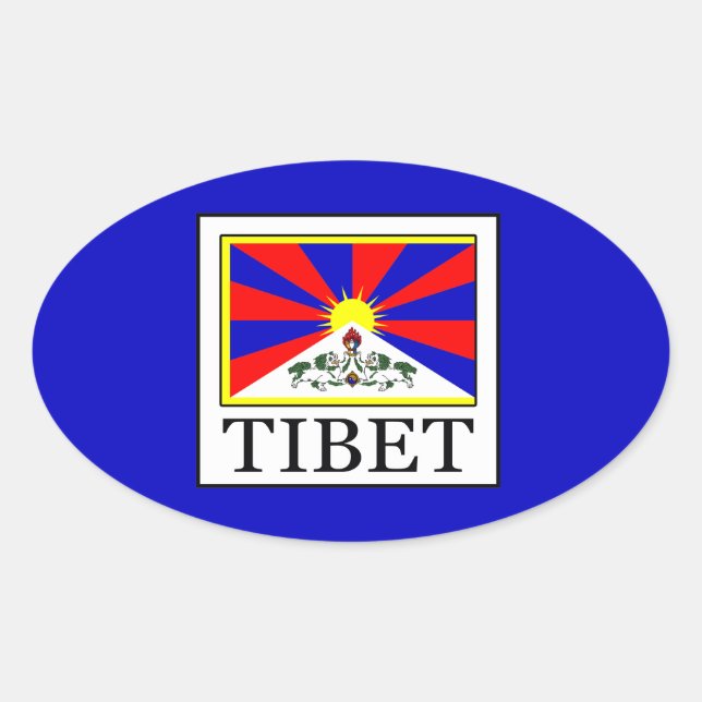 Tibet Ovalt Klistermärke (Framsida)